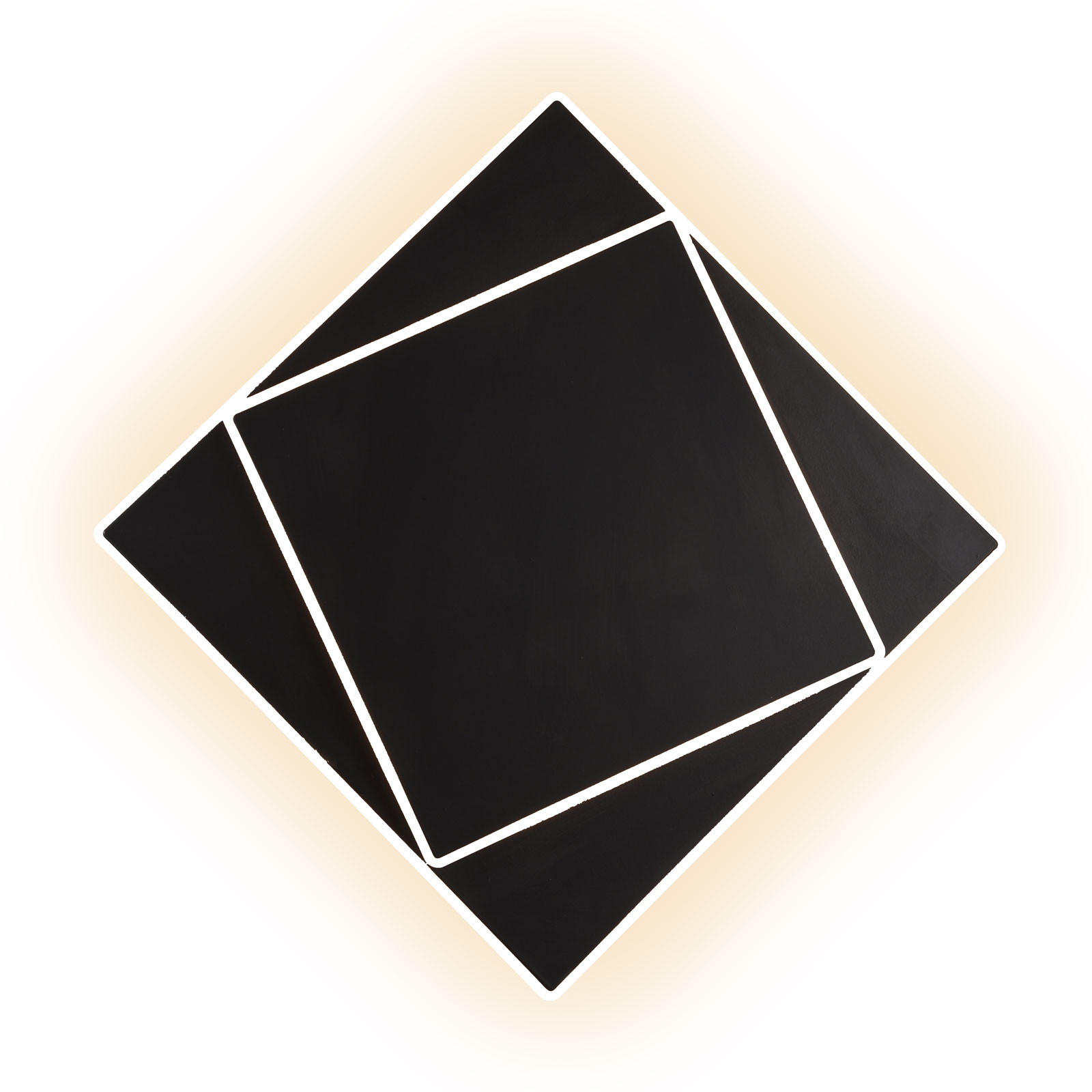 Candeeiro de parede LED Dakla, preto, 28x28 cm