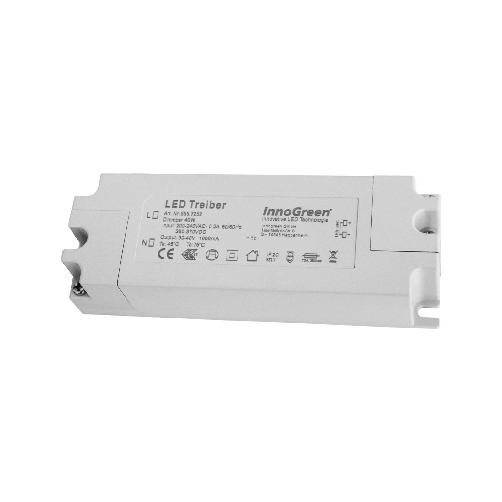 InnoGreen LED-ohjain 220-240 V (AC/DC) himmennettävä 40W