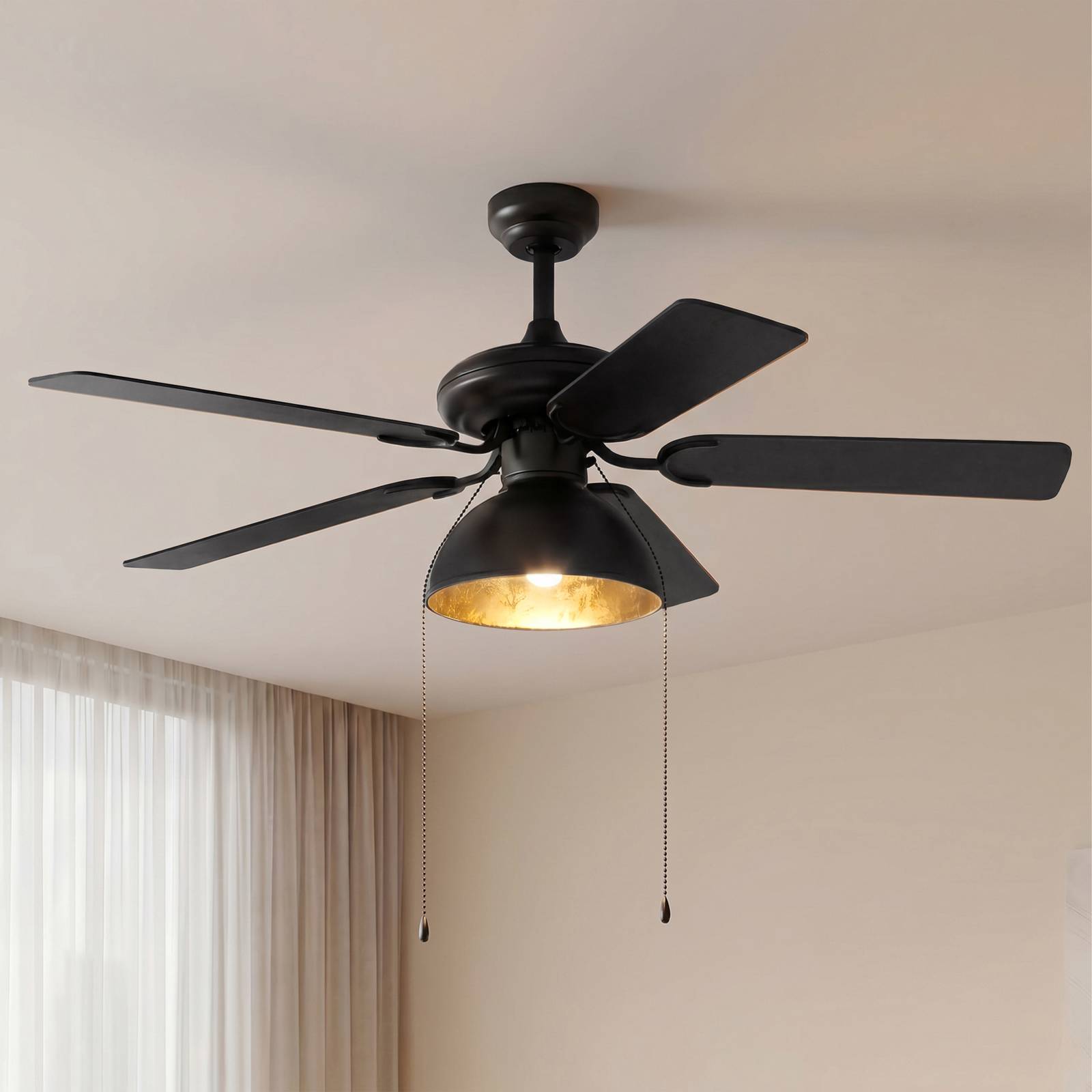Lucande Ceiling Fan With Light Shamoian, Quiet, Ø 130 Cm