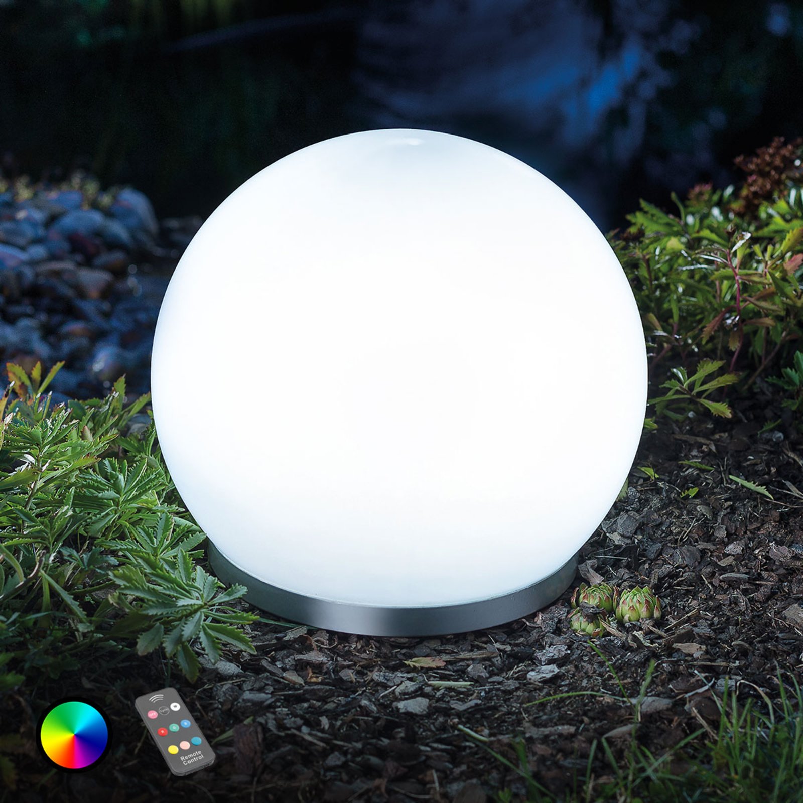 RGB-LED-solcellekule Float, flyter, fjernkontroll