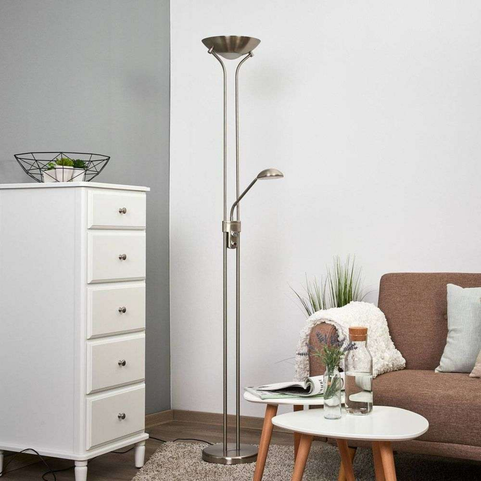 Josefin LED Lampadar Nickel - Lindby