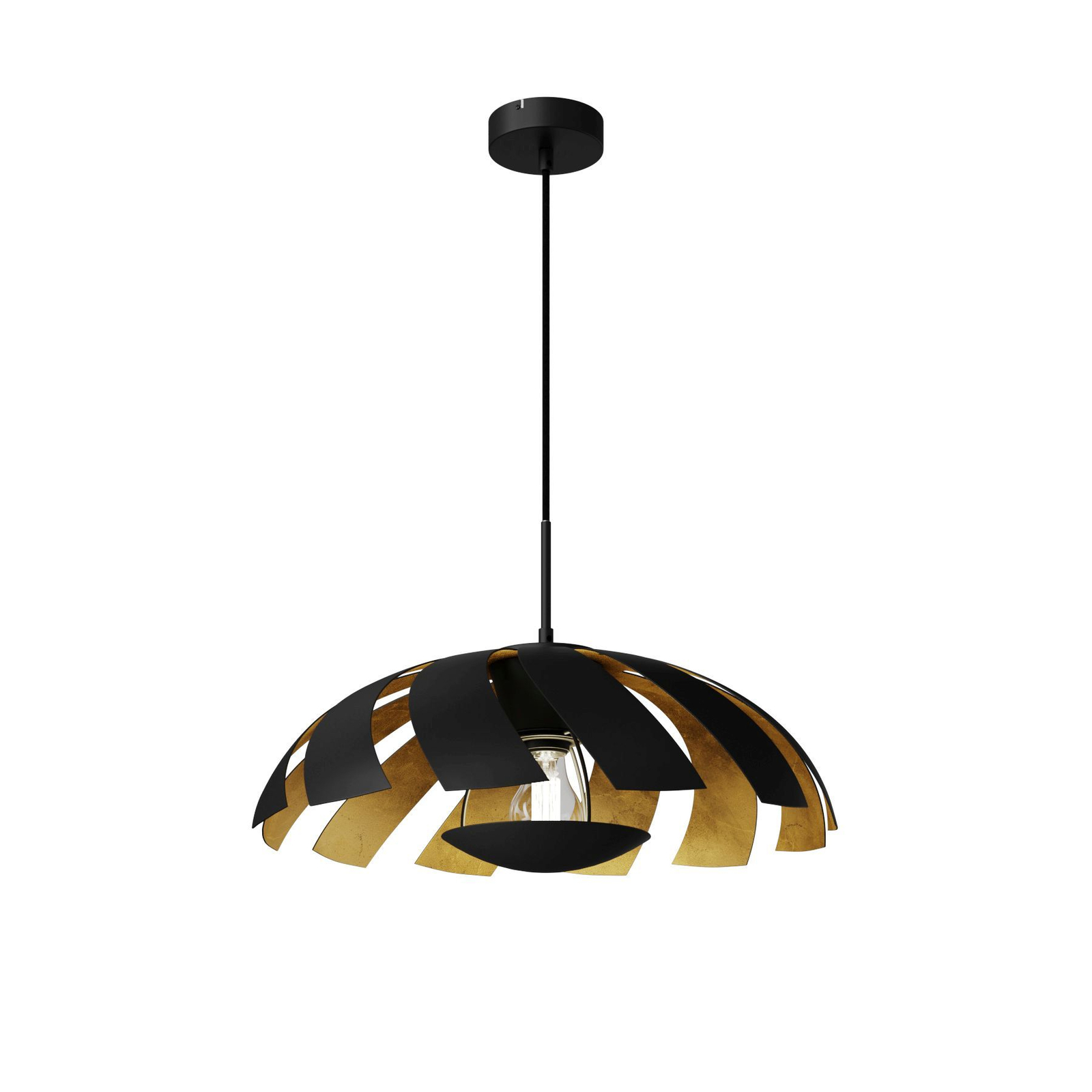 Lucande Archilleas hanglamp, zwart-goud