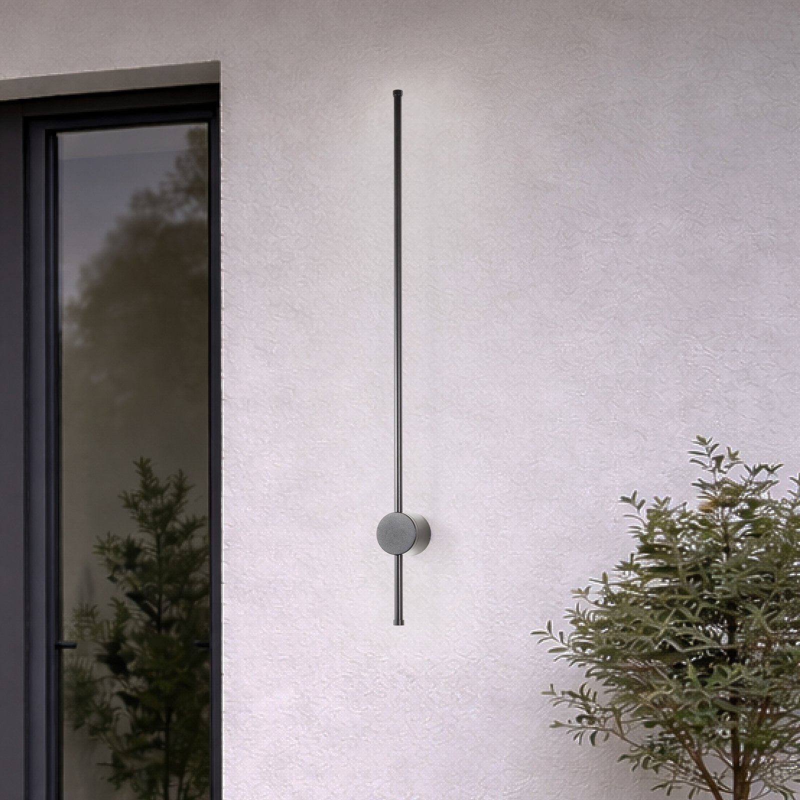 LED-seinävalaisin Orla M, musta, alumiini, korkeus 97 cm