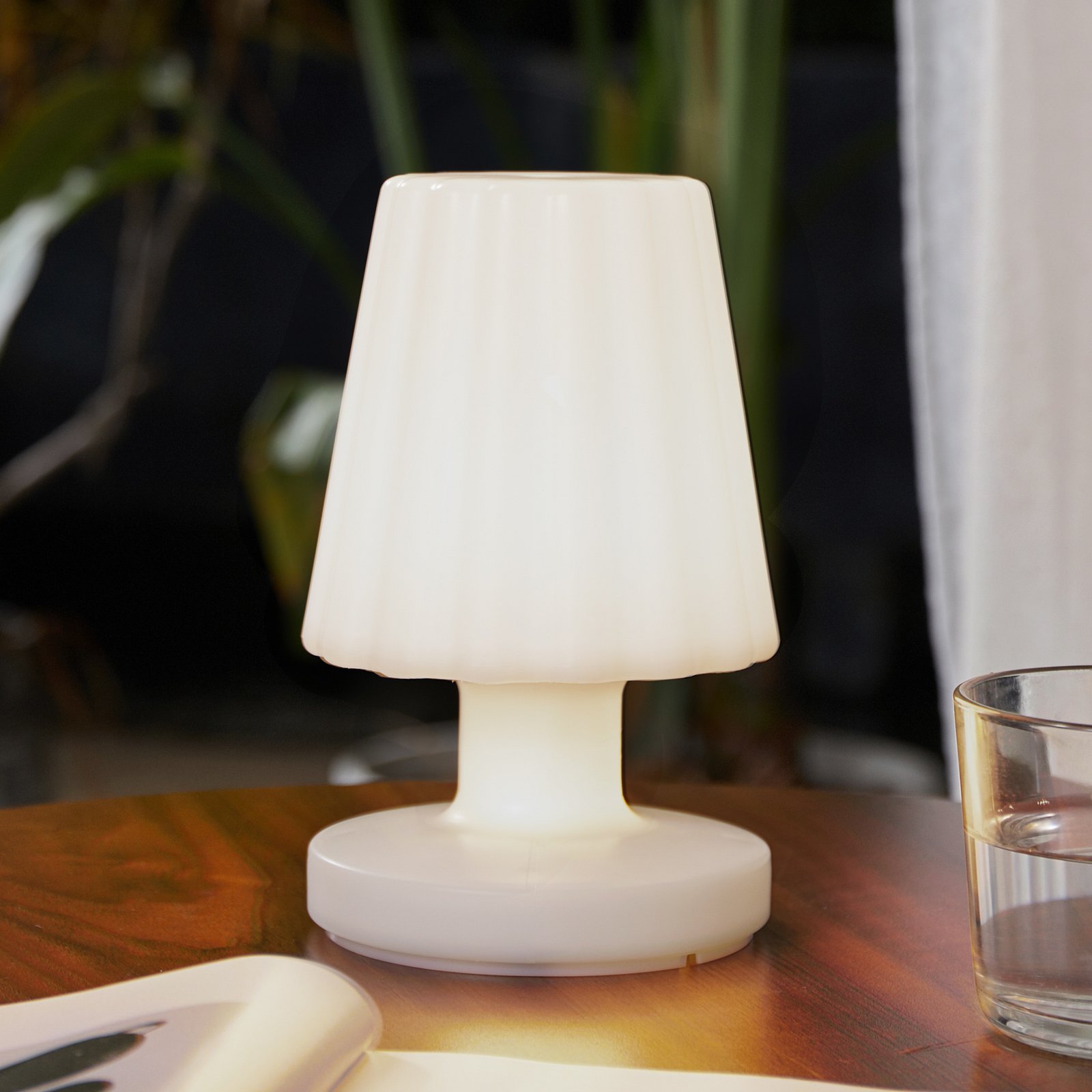 Lindby lampe de table LED rechargeable Jovem, blanc, plastique, RVB