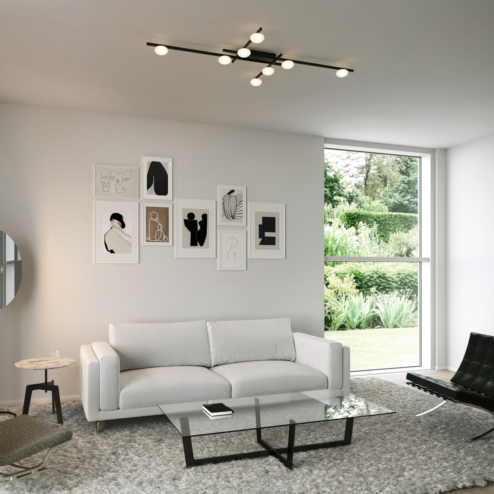 Wever & Ducré Lighting WEVER & DUCRÉ Plafonieră LED Perlez Grid 1.0 negru 927 - Camera de zi / sufragerie - Modern - negru alb - Aluminiu