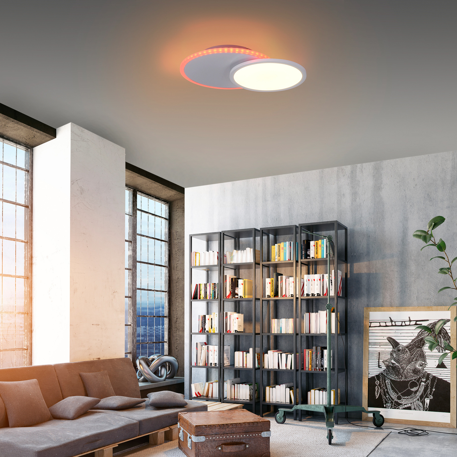 Arenda LED ceiling light round, RGB/CCT, pivotable