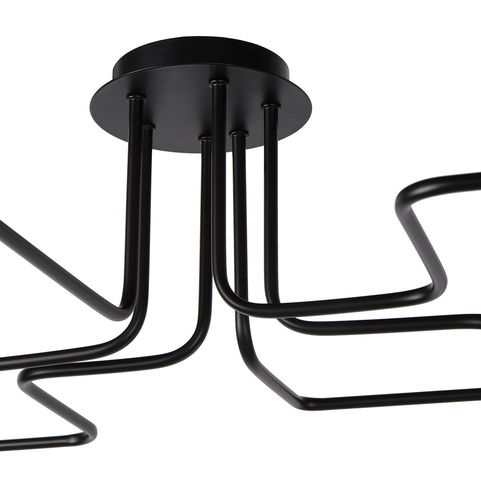 Black Lester ceiling light with 6 arms