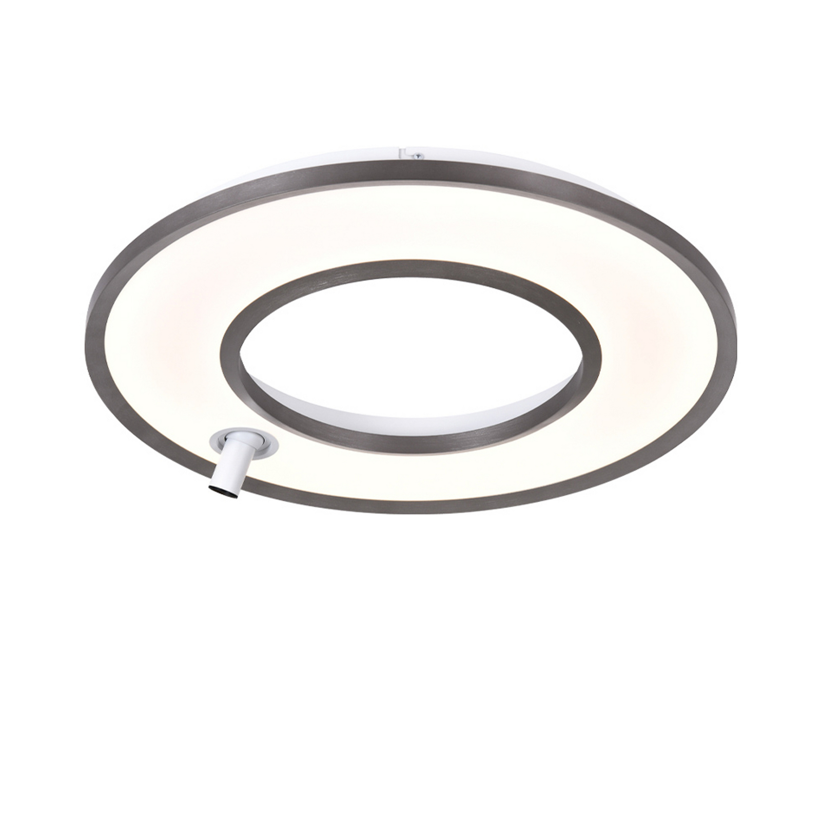 Lampa sufitowa LED Valeria, szara szczotkowana, Ø 60 cm, metal