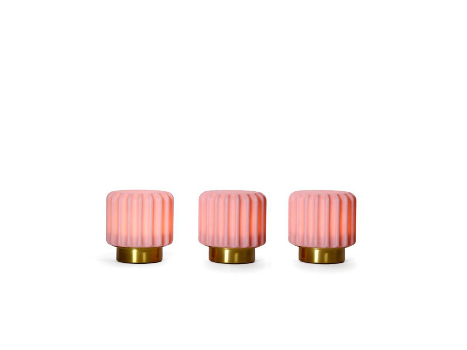 Dentelles 9 Portable Lampada da Tavolo 3 pcs. Ø9 Strawberry/Gold - Atelier Pierr