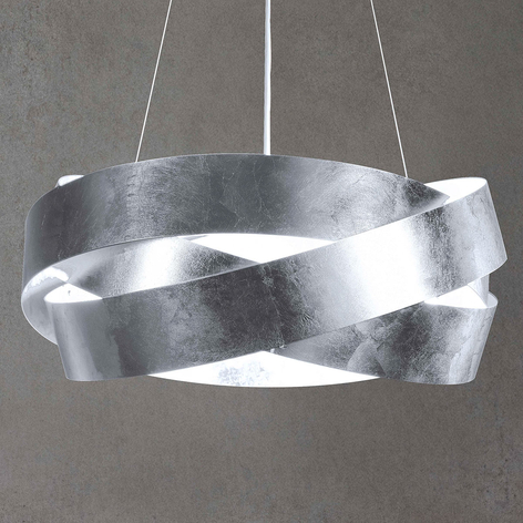 LED-Hängeleuchte Pura mit Blattsilber, 100cm