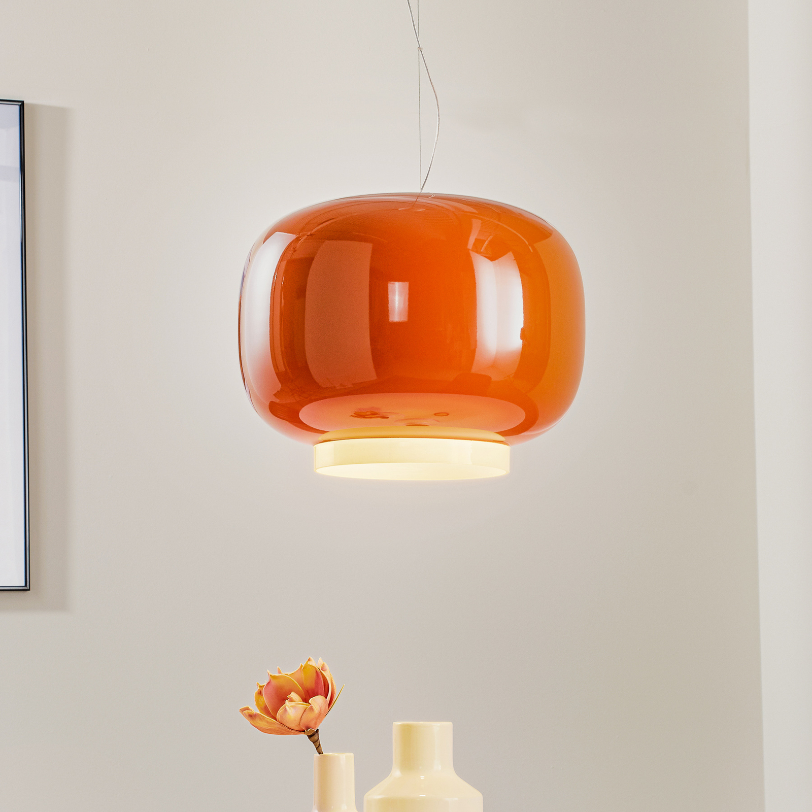 Frons Grote waanidee hoofdkussen Foscarini Chouchin 1 LED hanglamp, oranje | Lampen24.be
