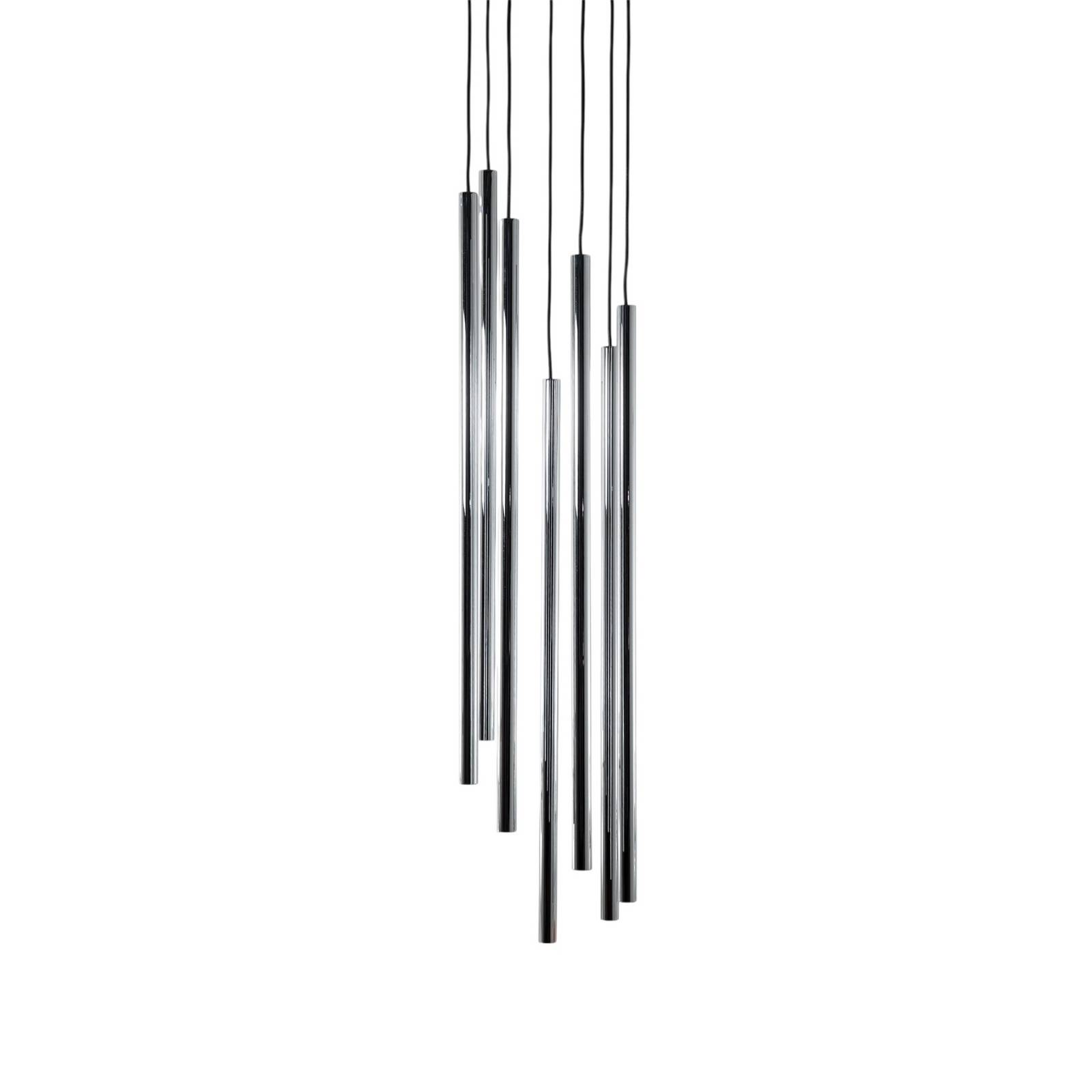 Hängeleuchte Sopel Lux, 7-flammig, rund, schwarz/silber, G9 günstig online kaufen