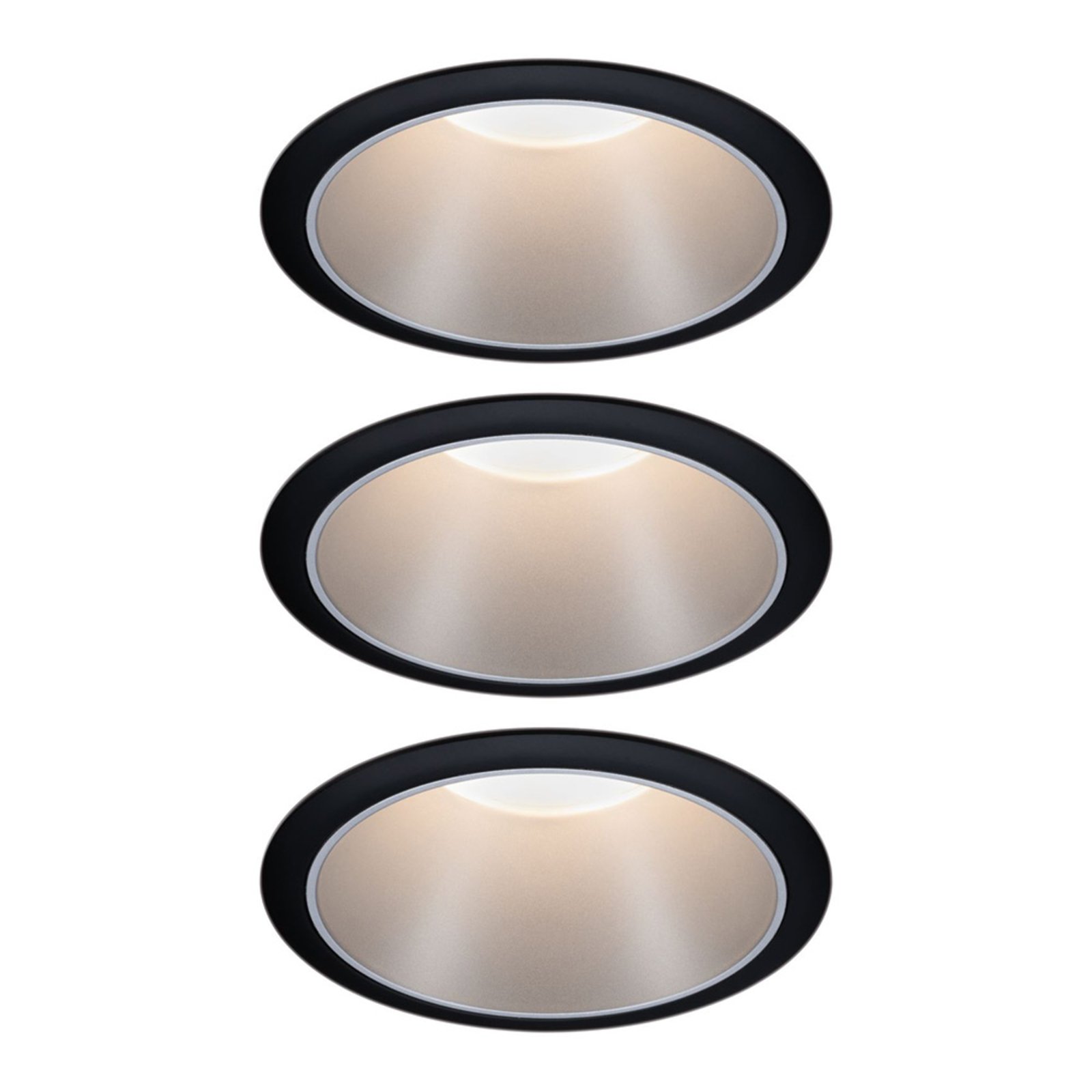 Paulmann Cole spotlight LED, plata-negro, set 3