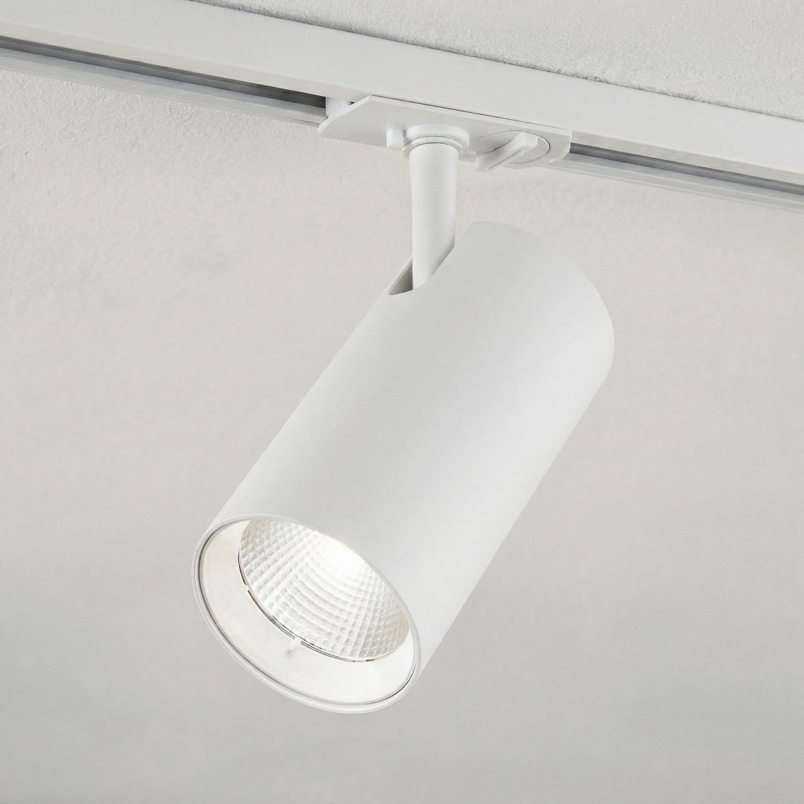 Lindby LED-skinnespot Linaro, hvid, Ø 7 cm, aluminium, CCT