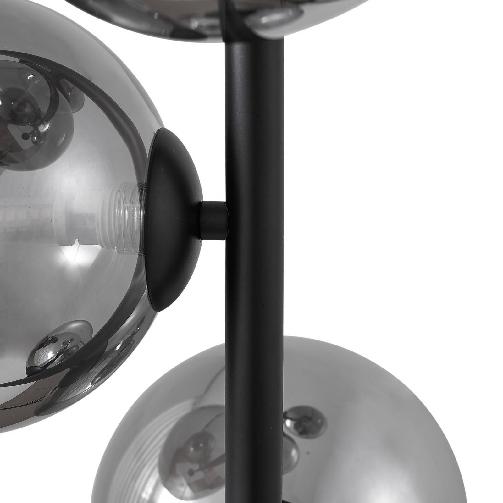 Lindby Lampa stojąca Orbelia, czarna, 5-punktowa, szkło