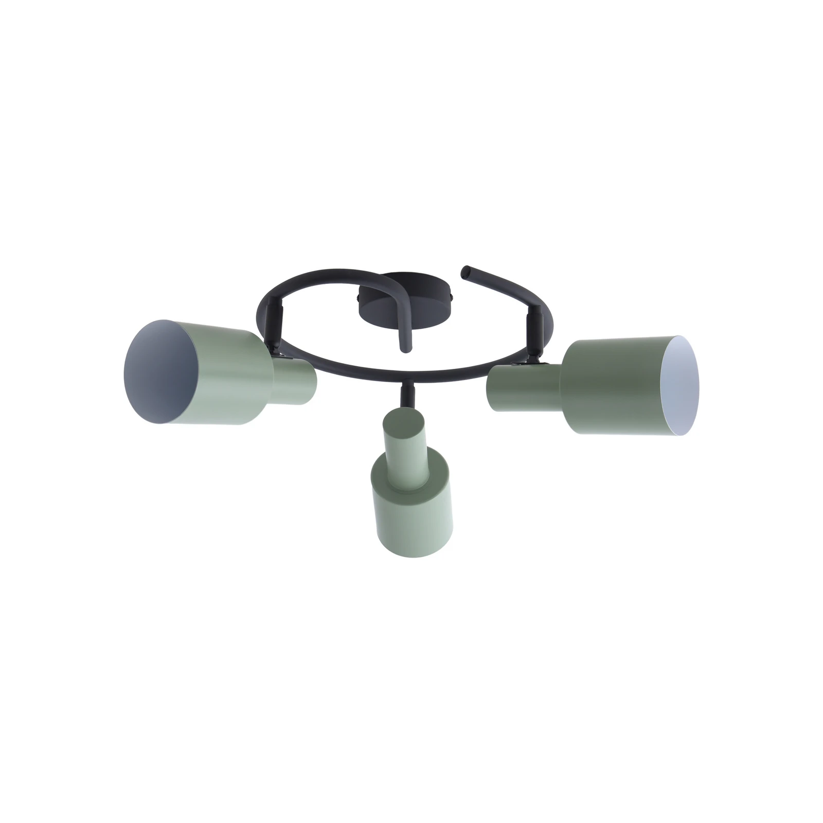 Lindby spot pour plafond Ovelia, vert/noir, 3 lampes, E27
