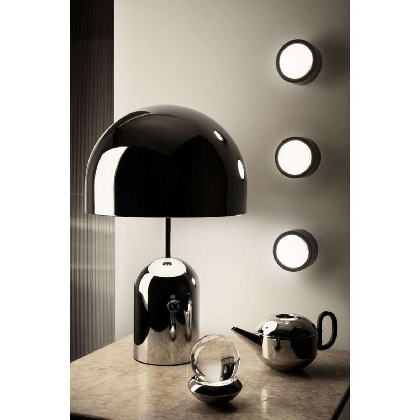 Bell Portable Lampă de Masă H28 Silver - Tom Dixon