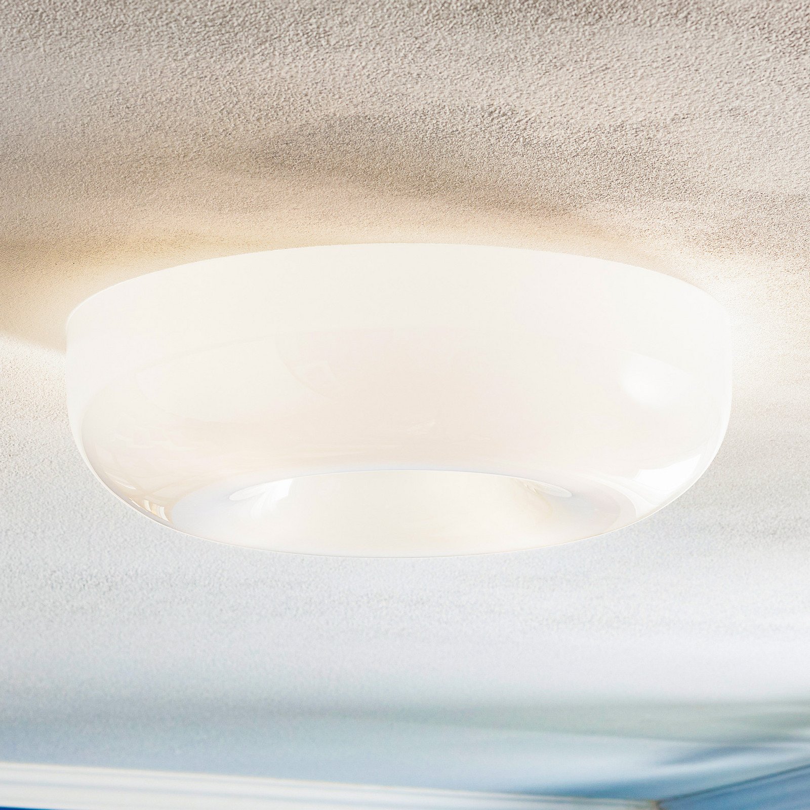 Foscarini Circus grande plafonieră din sticlă Ø 46cm - Camera de zi / sufragerie - design - alb