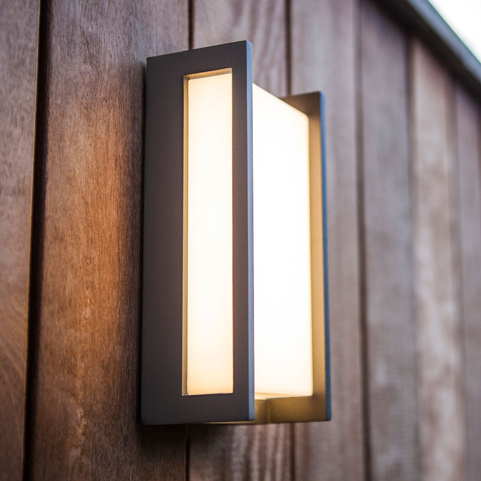 Eco-Light Linear Qubo LED outdoor wall lamp, die-cast aluminium, plastic, 15 W, energy efficiency: A+, W: 11 cm, H: 22 cm
