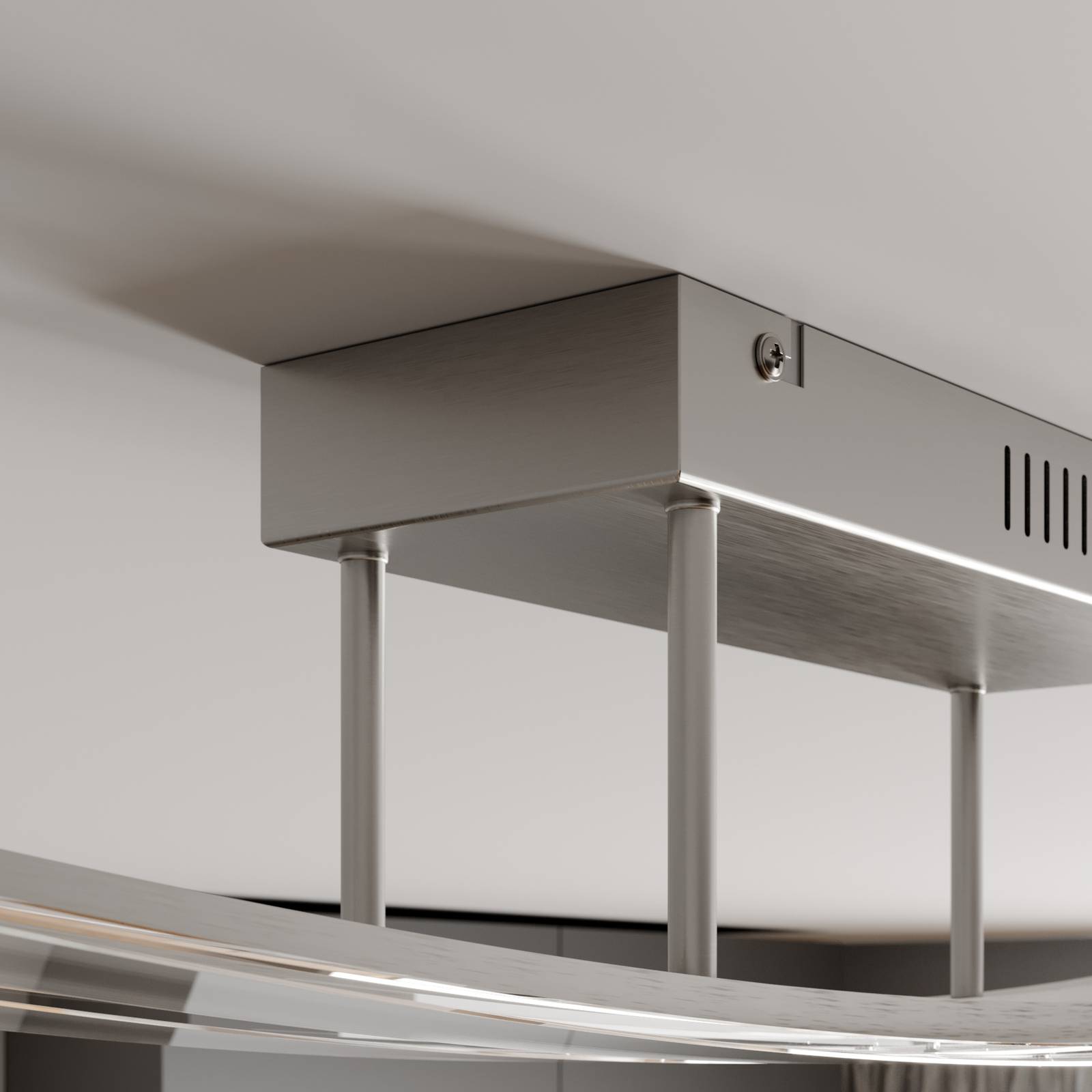 Lindby Lampa sufitowa LED Jarda, szkło, długość 134 cm, ściemniana