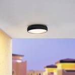 Lindby LED vonkajšie stropné svietidlo Niniel, čierna/biela, okrúhle