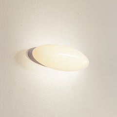 Lucande LED-seinävalaisin Leihlo, valkoinen, muovia, 8 cm korkea