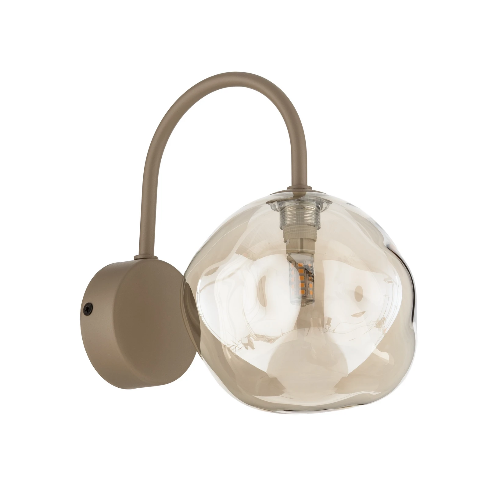 Applique murale Lava, beige, verre, hauteur 21 cm, G9