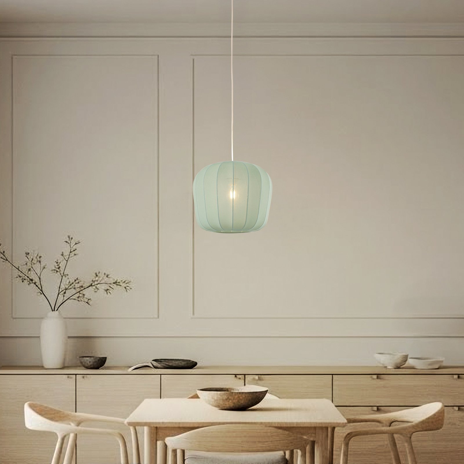 Lindby suspension Helin, bleu, Ø 35 cm, tissu
