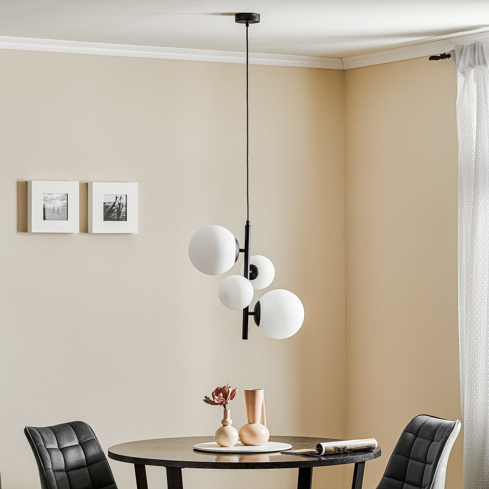 Dione Hängelampe, schwarz, 4-flammig - ALDEX