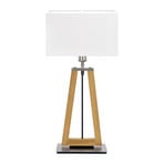HerzBlut Bi Bob table wooden base fabric lampshade