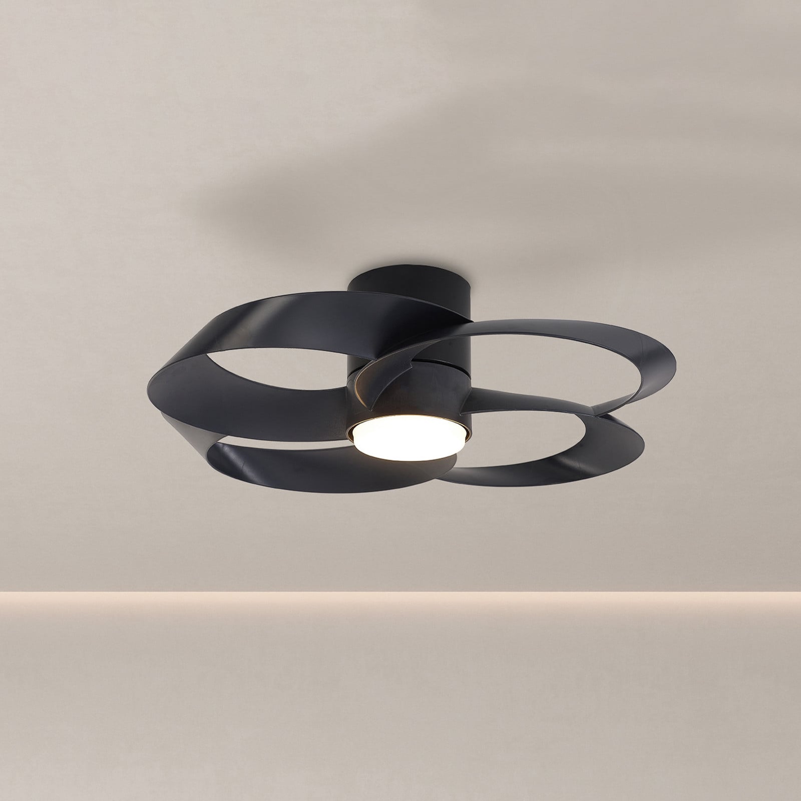 Rose LED-loftventilator, sort, DC, støjsvag, CCT – Mantra Mantra Iluminación - Stue - Moderne - Plastik