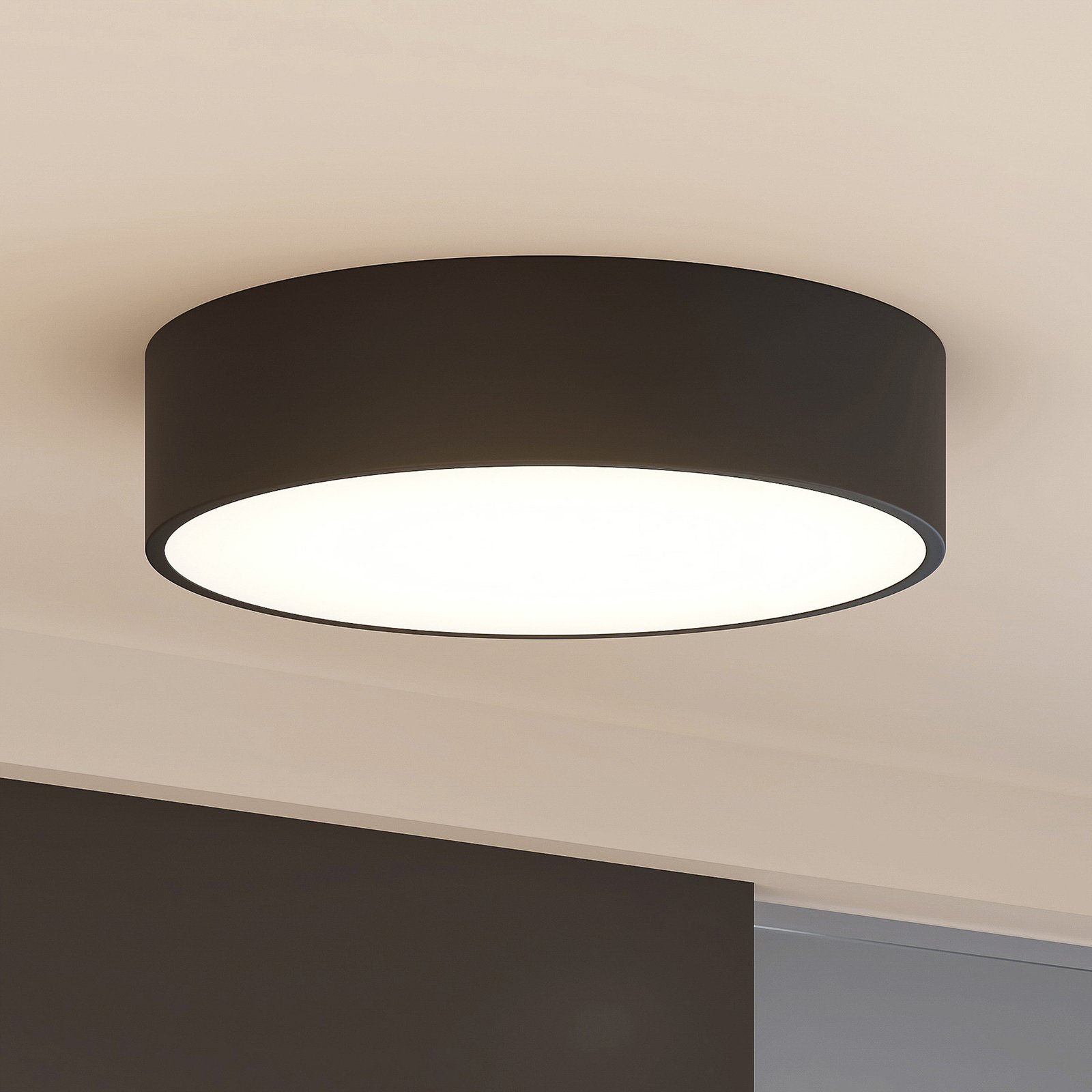 Candeeiro de teto LED Arcchio Noabelle, preto, 40 cm