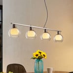 Lucande Kaiya Suspension, verre, à 4 lampes