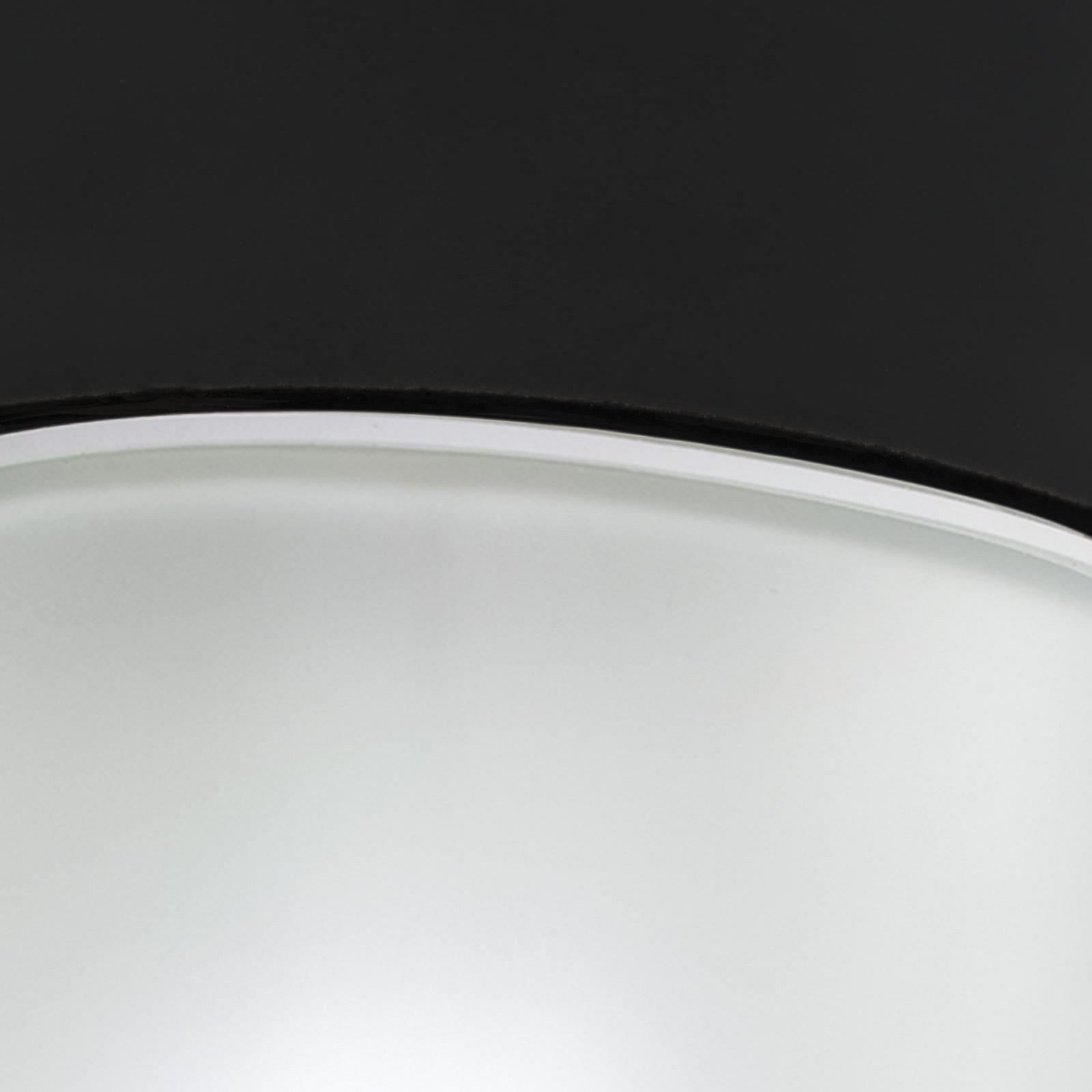 Plafonnier Ostia, noir, céramique, verre satiné, E27