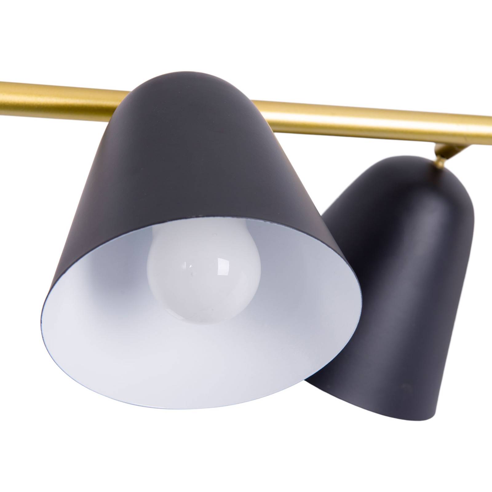 Lampa wisząca Triton, czarna i złota, 4-punktowa