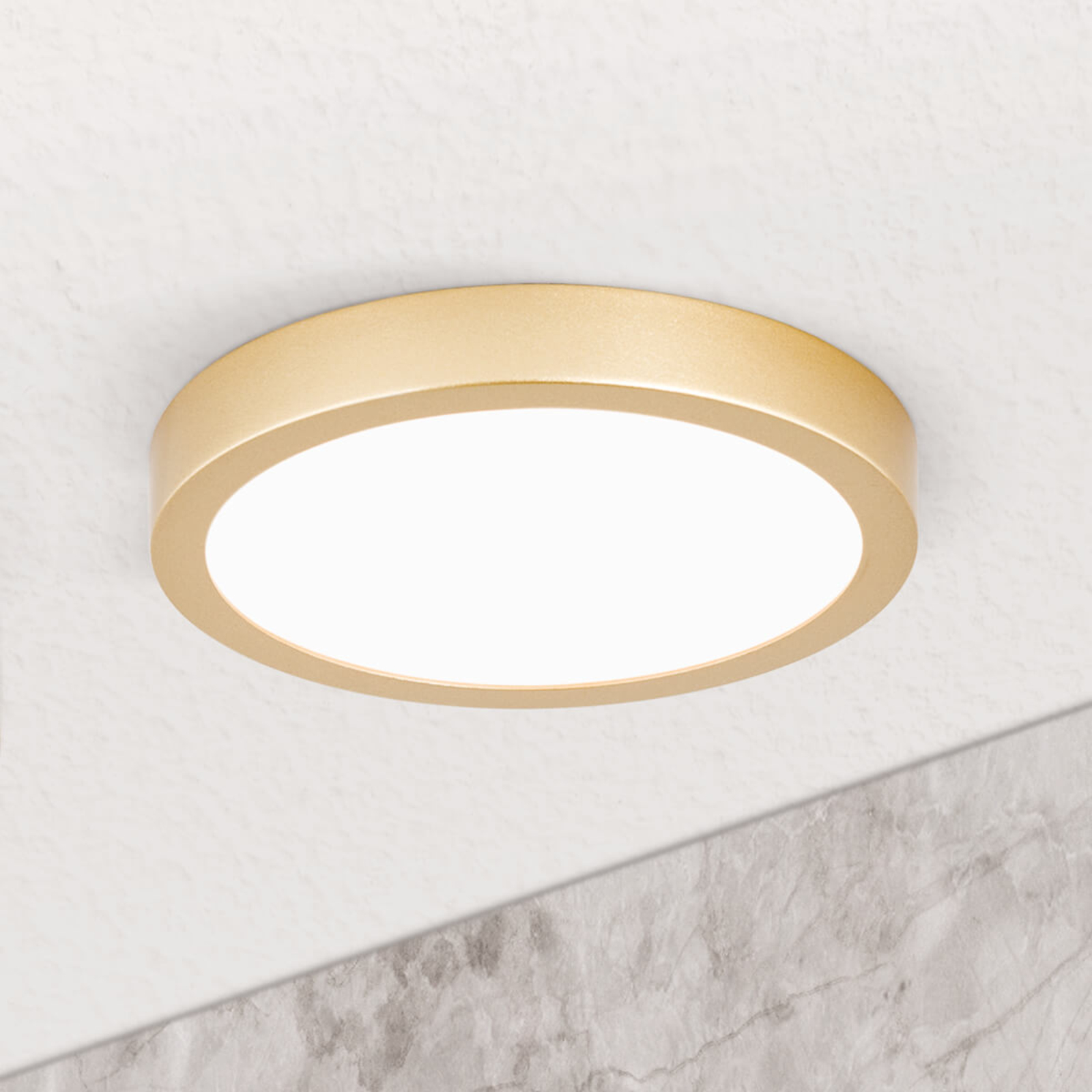 Plafonnier LED Vika, rond, doré mat, Ø 18 cm
