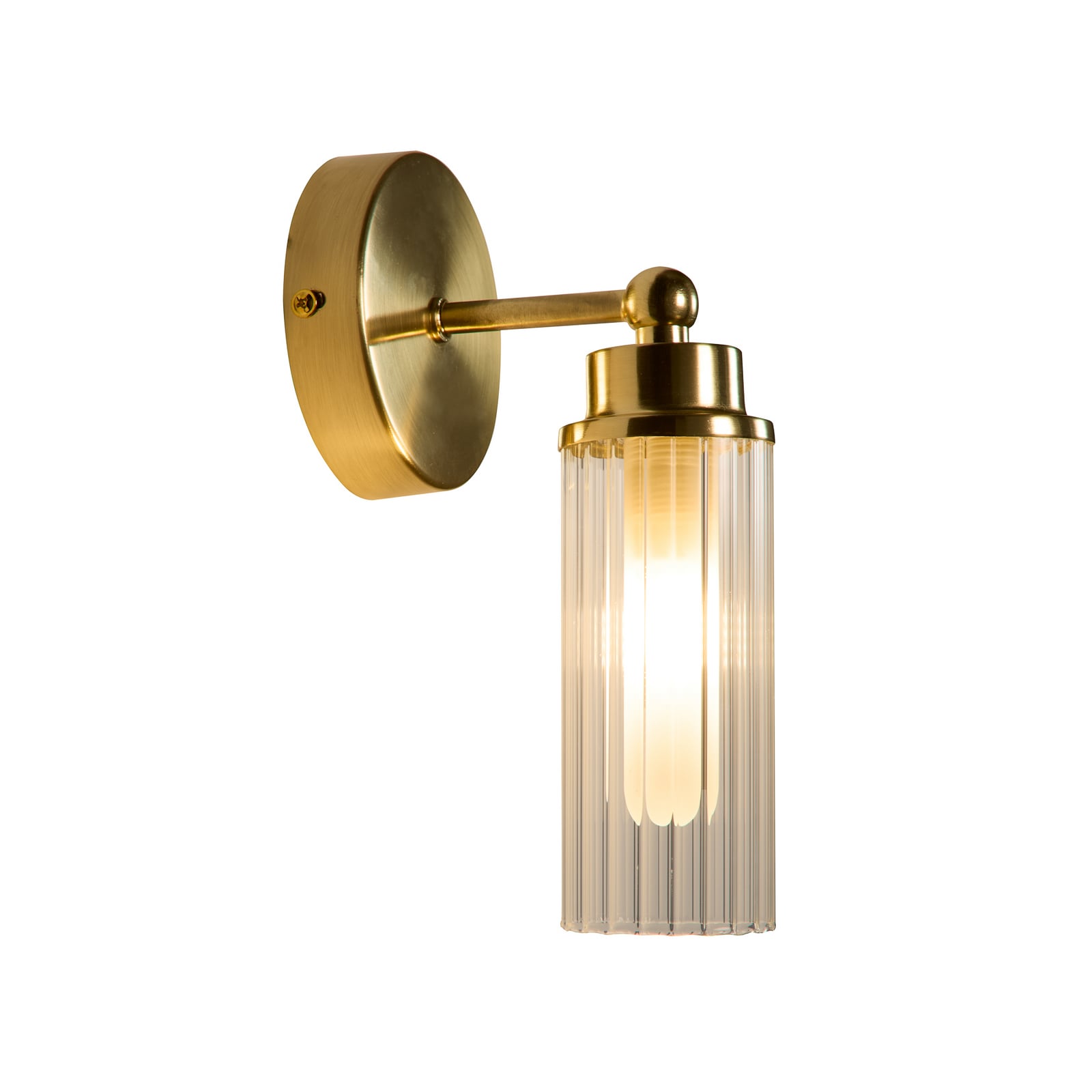 Applique murale Imperial, laiton, à 1 lampe, acier, verre, IP44