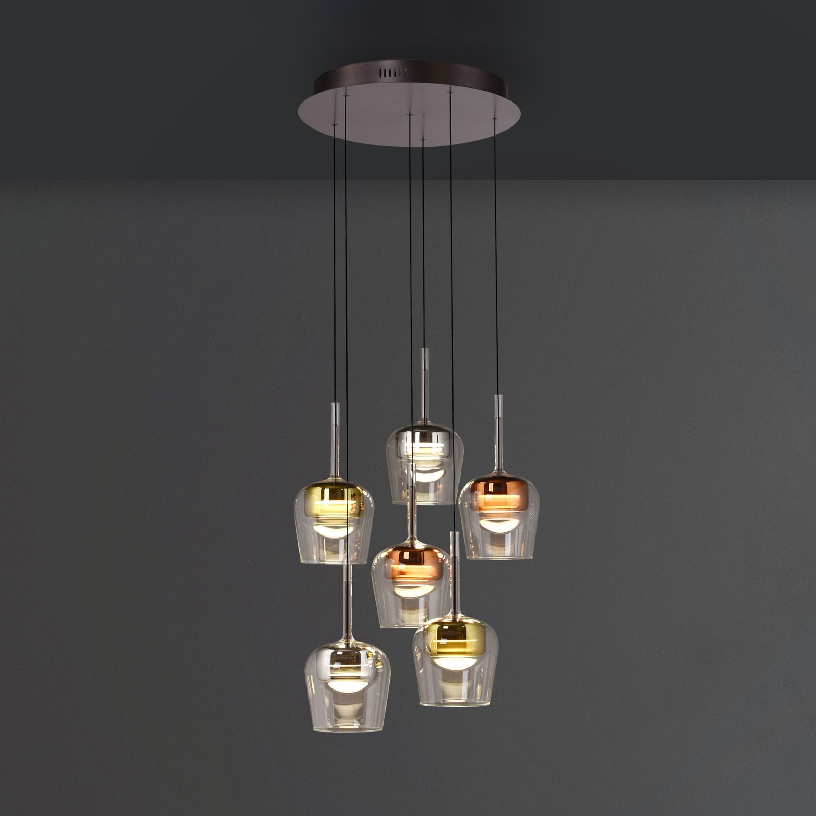 Paul Neuhaus SMART+ hanglamp Q-Kon meerkleurig 6-lamps