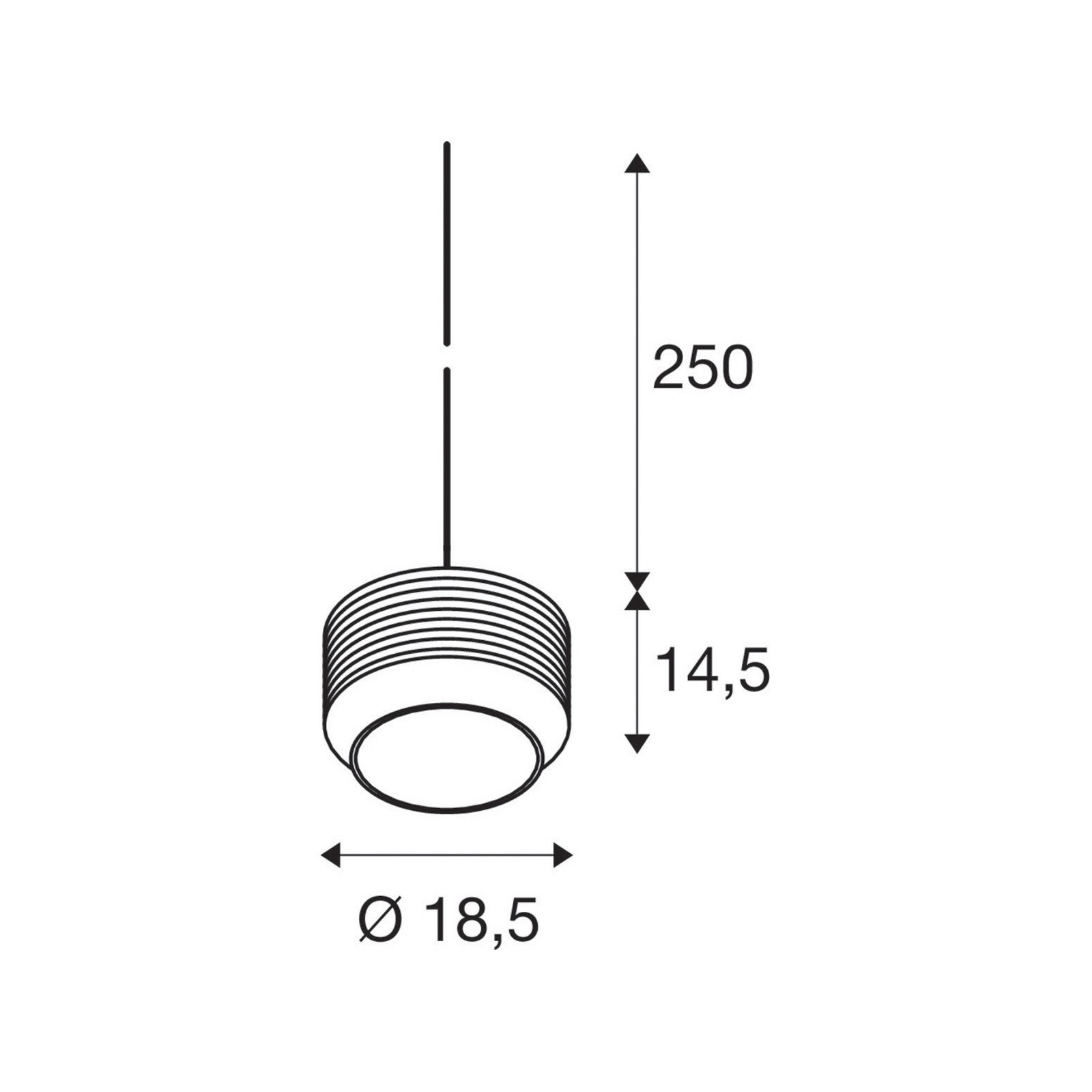 SLV Lampă suspendată Pantilo Rope 19 negru/gri/argint sticlă Ø 19 cm - Camera de zi / sufragerie - modern - negru gri fumuriu-transparent argintiu