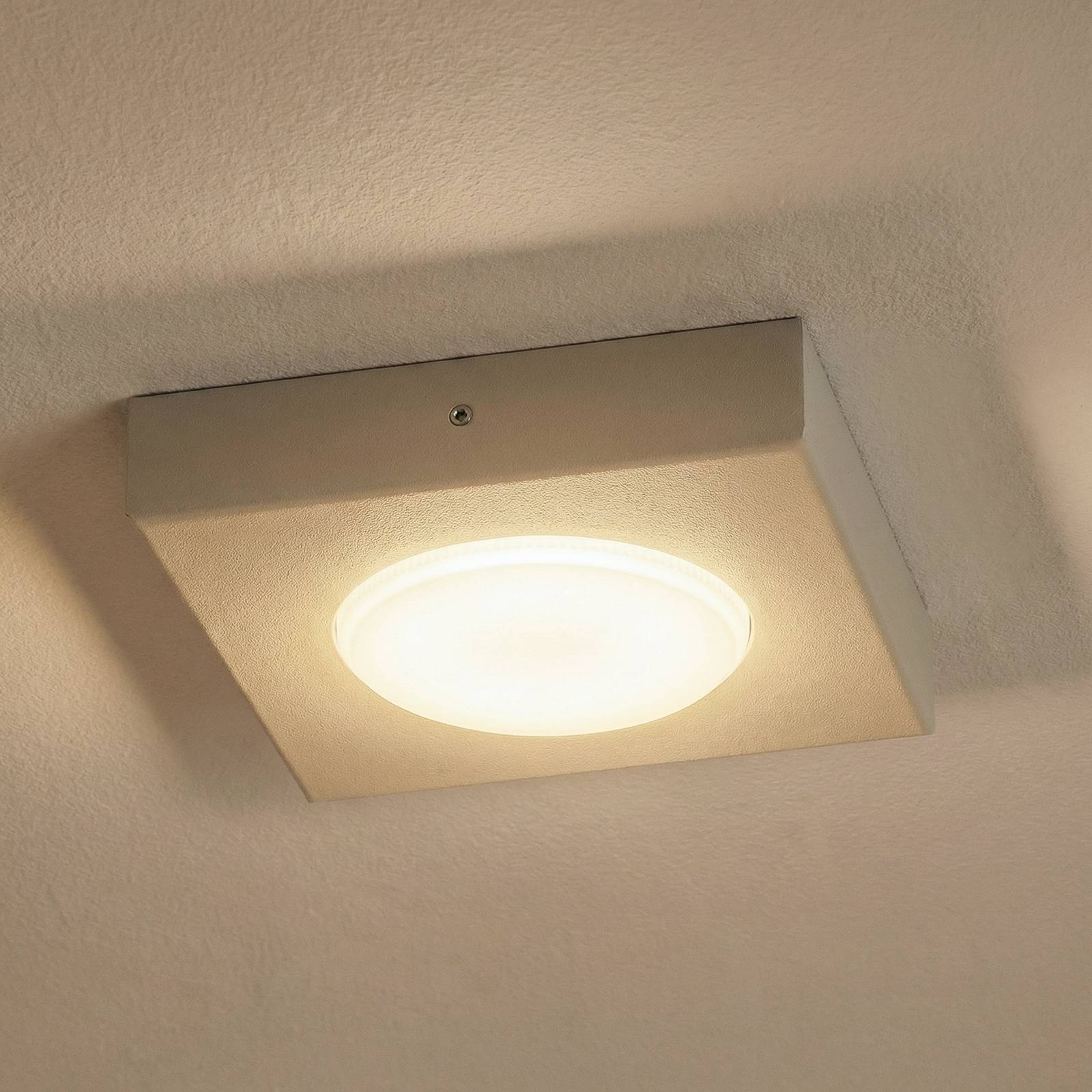 SIGMA Plafonnier Hero, gris-beige, 12 x 12 cm, métal, GX53