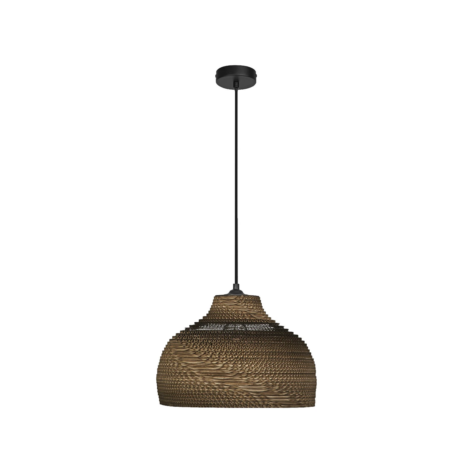 OSRAM pakabinamas šviestuvas HAT, rudas, Ø 36 cm, gofruotas kartonas, E27