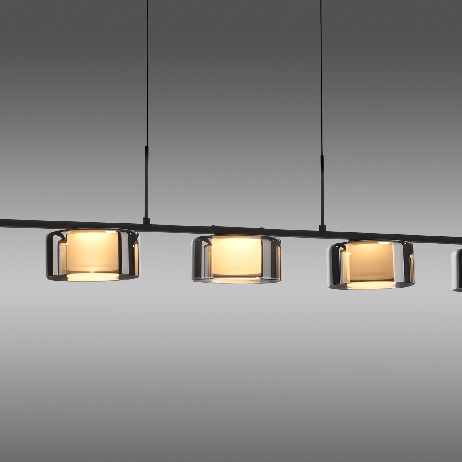 Paul Neuhaus Suspension LED Rika, noir, longueur 119 cm