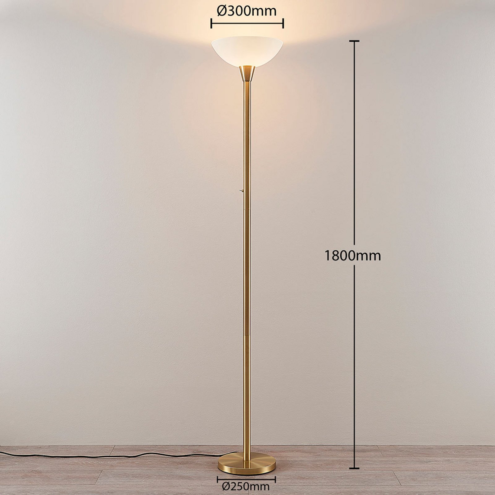 Ignacia Floor Lamp Brass/Opal - Lindby
