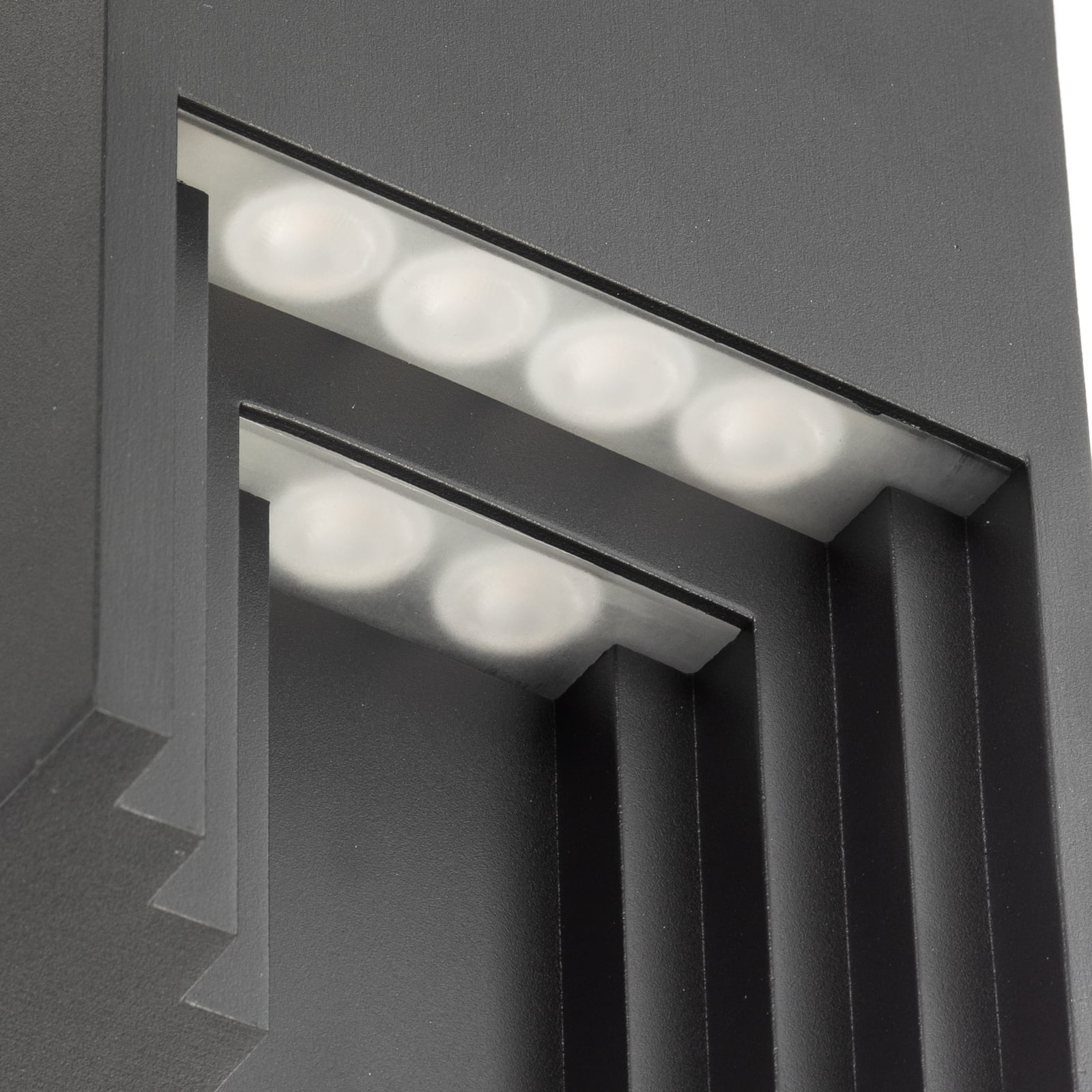 Lindby LED εξωτερικός φωτισμός τοίχου Aurali, 1 φως, μαύρο, IP65