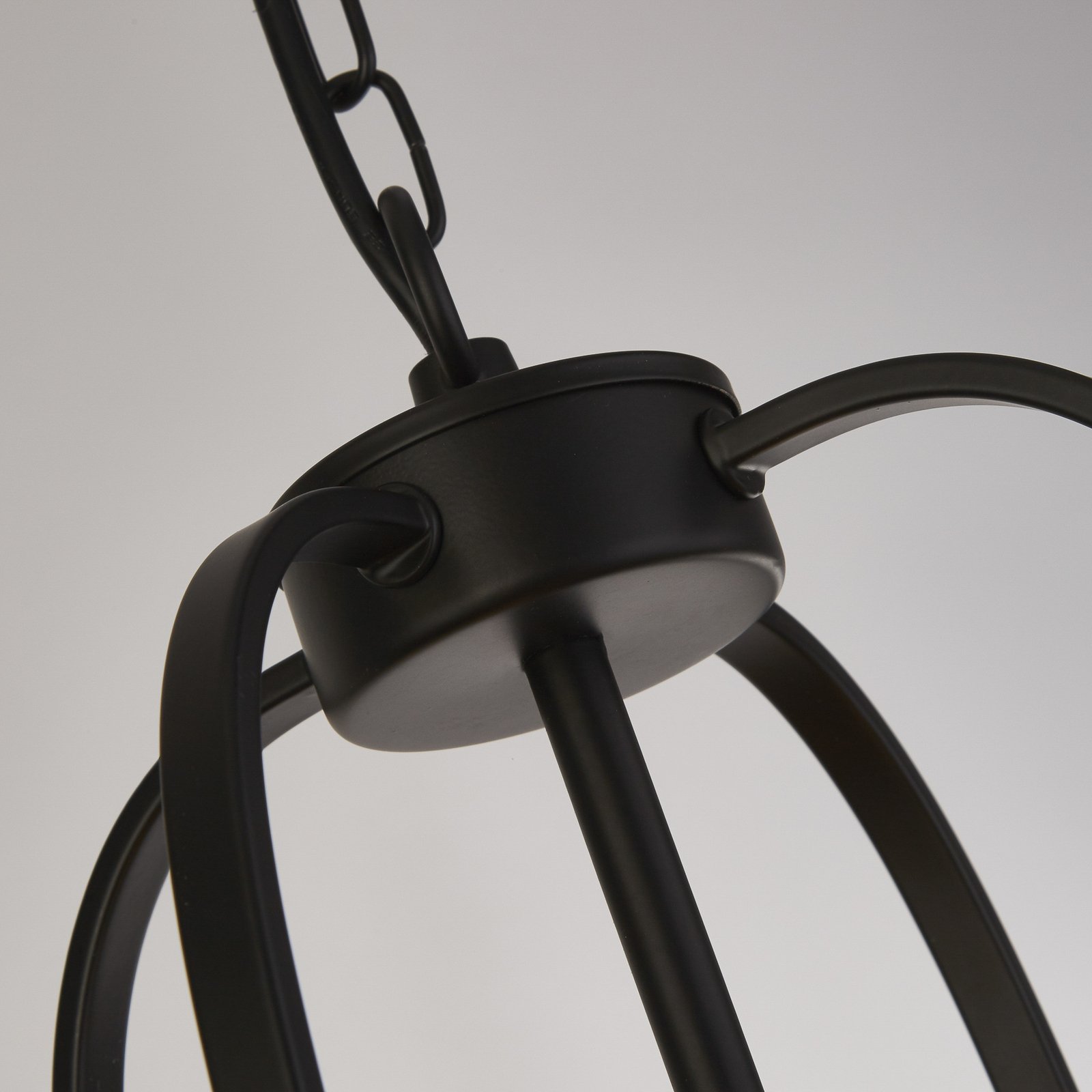 Lantern Grande pendant light, black/clear, glass, E14