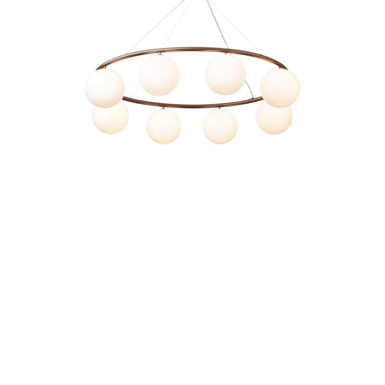 Miira 8 Oval Chandelier Dark Bronze/Opal - Nuura