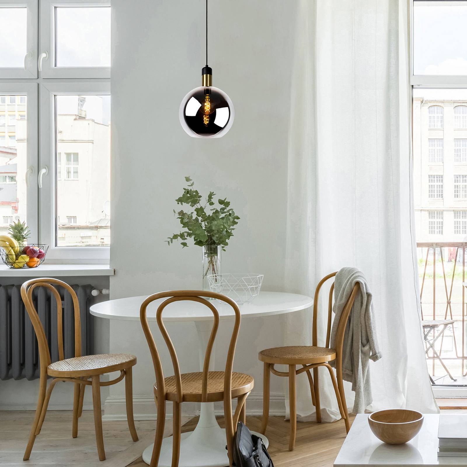 Lampa wisząca Julius, 1-punktowa, dymny szary, Ø 28 cm