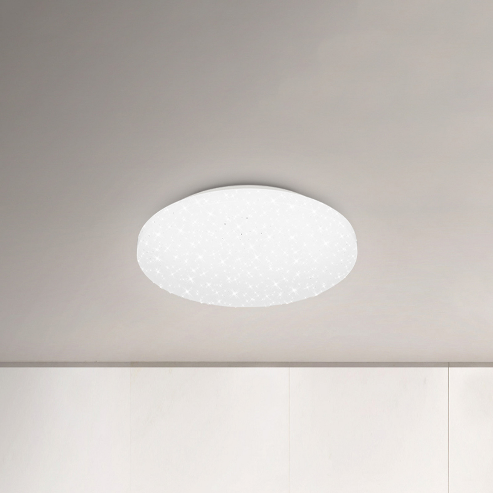 Briloner Plafonieră cu LED Case IP44 starry sky 840 Ø 28cm - Baie - modern - alb - Plastic