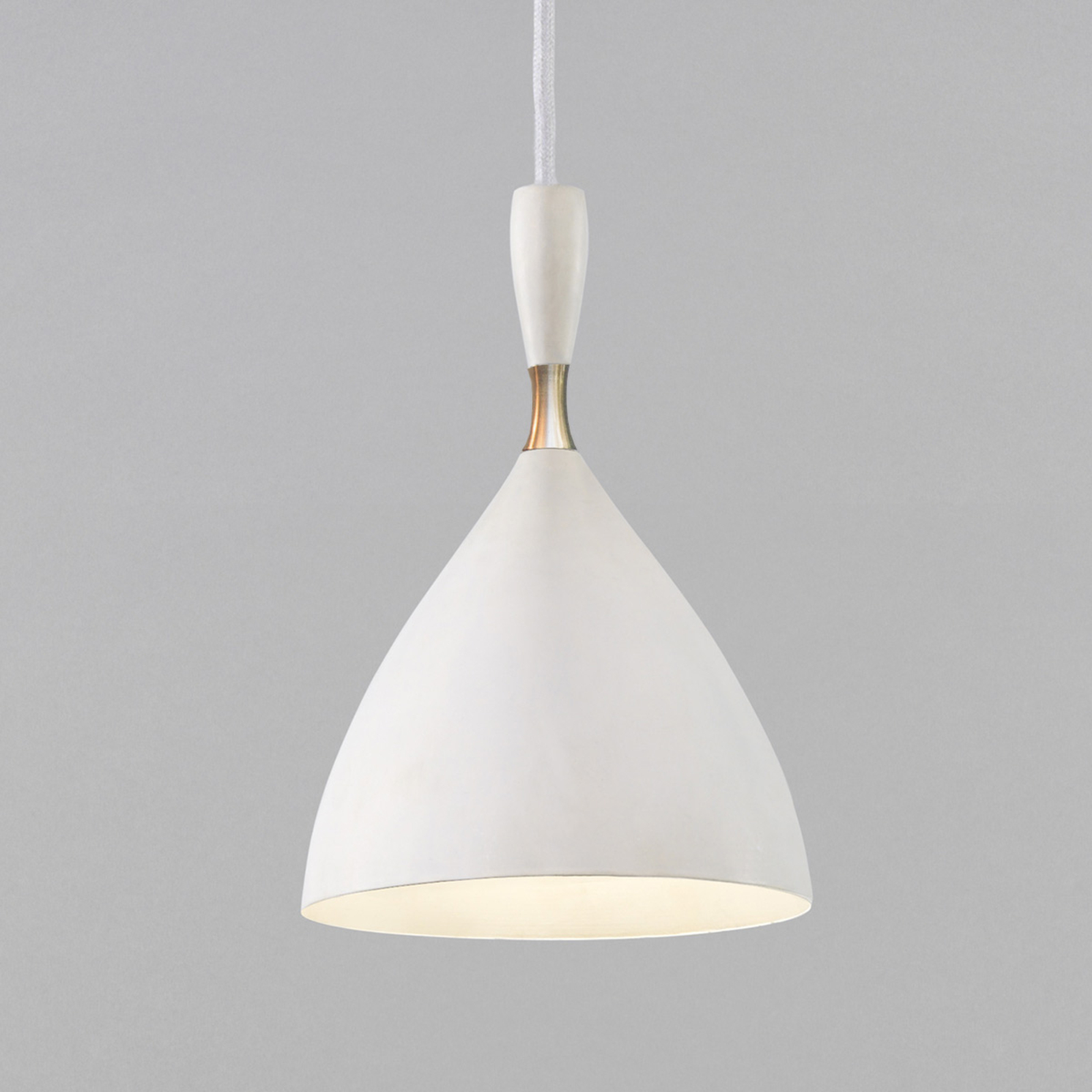 Retro white hanging light Dokka, made of steel