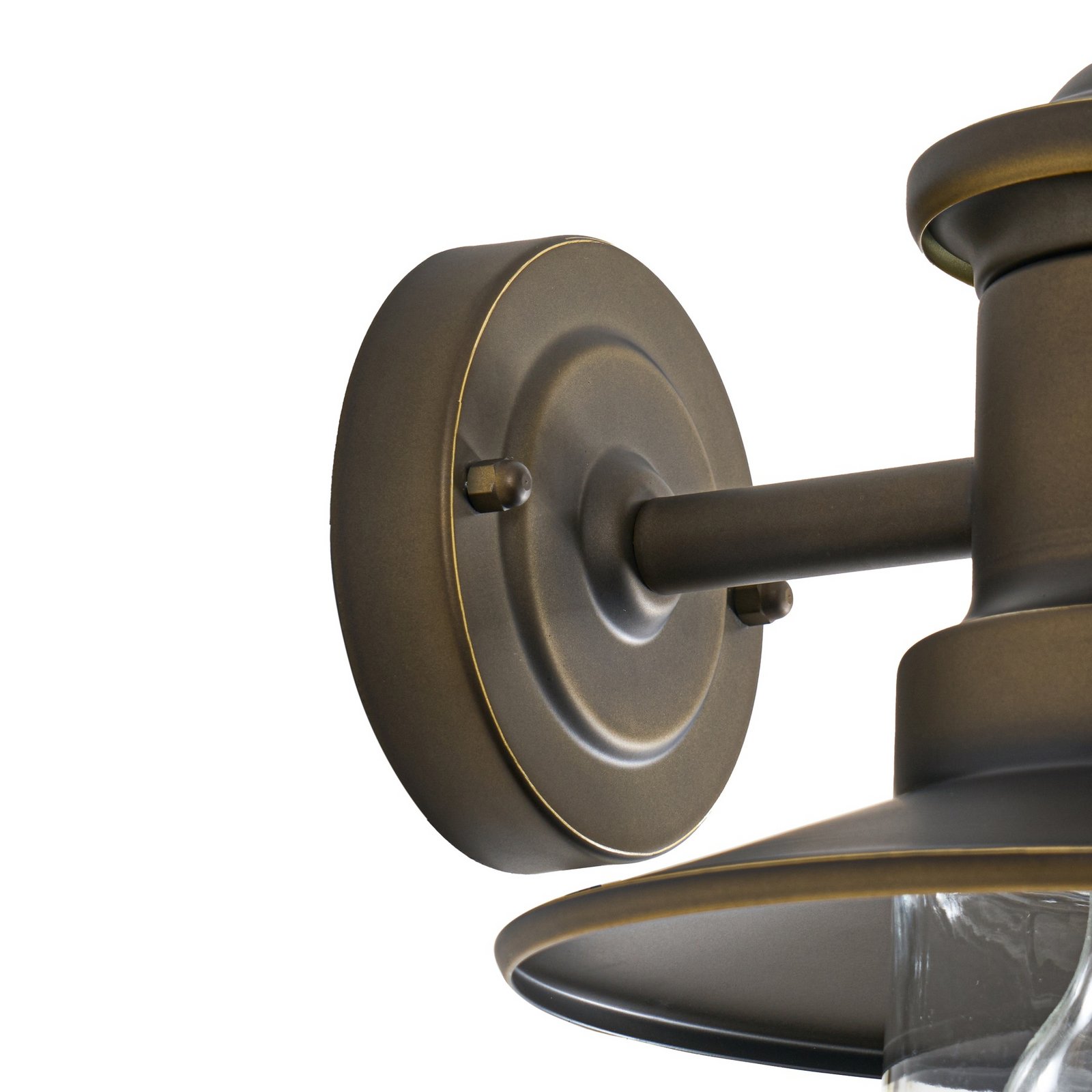 Eloretta væglampe, stål, antik messing, E27, IP44 - Lindby